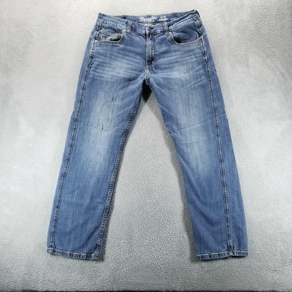 Wrangler Jeans Mens 35x32 Blue Retro Slim Straight Workwear Western‎